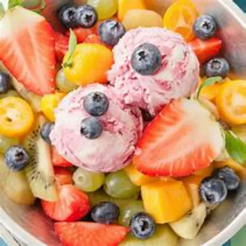 FRUIT SALAD WITH ICE CREAM